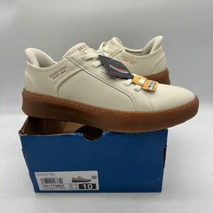 Skechers 183177/WNT Mens 10 White Natural Sneakers Slip-ins Court Break Vented